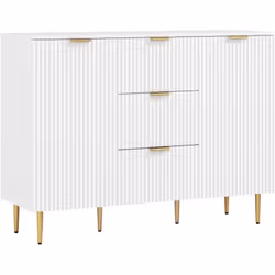 Descrizione: Rinnova il tuo ambiente con la credenza moderna HOMCOM, un arredo elegante e versatile con tre cassetti e due ca ...