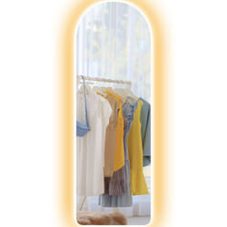 Specchio Illuminato ad Arco con Funzione Memory Regolabile 40x3x120 cm - Homcom