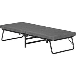 Letto Singolo Pieghevole su 5 Livelli con Materasso e 4 Rotelle Grigio - Homcom