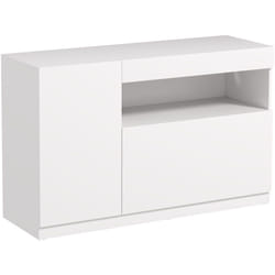 HOMCOM Mobile Buffet Moderno con Ante Ammortizzate e Apertura a Pressione Bianco
