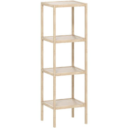 Homcom - Mobile da Bagno Moderno a 4 Livelli in Bambù 33x31x110 cm color Legno