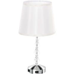 Homcom - Lampada Moderna con Cristalli e Porta usb Bianco e Argento