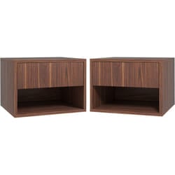 Homcom - Set 2 Comodini Moderni con Cassetto e Ripiano Inferiore in mdf Marrone