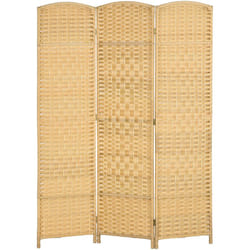 Homcom - Paravento Pieghevole 3 Ante per Interni Intrecciato 135x180cm