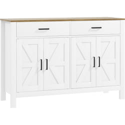 Mobile Cucina con 2 Cassetti e 2 Armadietti con Mensole Regolabili Bianco - Homcom