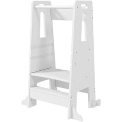 Torre Montessoriana per Bambini Regolabile su 3 Livelli in Legno Bianco - Aiyaplay