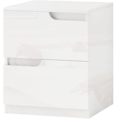Homcom - Comodino per Camera da Letto con 2 Cassetti in Legno 40x40x48 cm Bianco