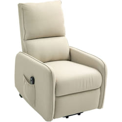 Homcom - Poltrona Alzapersona Elettrica Reclinabile e Telecomando Beige