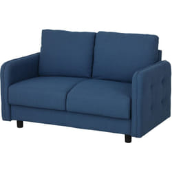 Divano Moderno 2 Posti in Velluto con Cuscini Sfoderabili 136x75x84cm Blu - Homcom