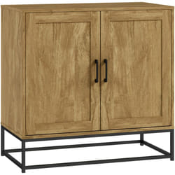 Credenza da Cucina a 2 Livelli in Truciolato e Acciaio Legno Naturale - Homcom