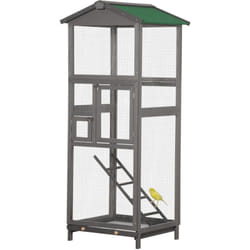 Voliera Alta 165cm da Esterno con Vassoio Estraibile Grigio Chiaro - Pawhut
