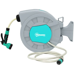 Outsunny - Avvolgitubo Automatico a Parete e Portatile 25+2 m con Blocco e 7 Getti