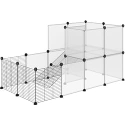 Recinto per Cuccioli Modulabile con Pannelli 35x35cm in Acciaio e pp Nero - Pawhut