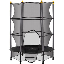 HOMCOM Trampolino Elastico per Bambini 3-10 Anni e Rete di Sicurezza Ø140cm Nero