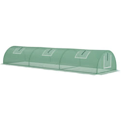 Outsunny - Serra per Piante con 5 Finestre in Acciaio, pe e pp 300x80x45 cm Verde