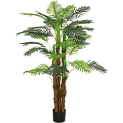 Homcom - Pianta Finta Verde da 160 cm in Vaso con 36 Foglie in pe e Cemento