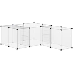 Recinto per Cuccioli Modulabile con 20 Pannelli e 2 Porte Bianco e Nero - Pawhut