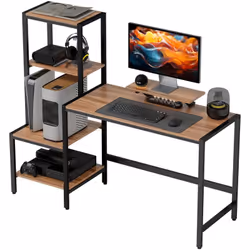 Descrizione: Rinnova il tuo ambiente lavorativo con la scrivania per computer HOMCOM, dotata di un versatile scaffale lateral ...