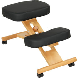 Homcom - Sedia Ergonomica con Inginocchiatoio Altezza Regolabile e Rotelle Nero