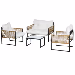 Descrizione: Ravviva il tuo spazio aperto e dona un tocco di stile all'ambiente con questo set da giardino in rattan Outsunny ...