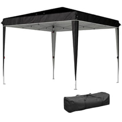 Gazebo da Giardino 3x3m ad Altezza Regolabile in Metallo e Tessuto Nero - Outsunny