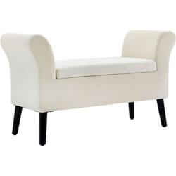 Homcom - Panca Fondo Letto con Vano Contenitore e Braccioli Bianco Crema