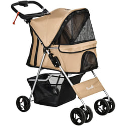 Pawhut - Passeggino per Cani Pieghevole con Cestino Taglia Piccola e Mini Caffè