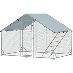 Pollaio da 6 m² per 6-8 Galline, Tetto, Posatoio e Mangiatoia, 3x2x1.9 m - Pawhut