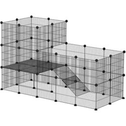 Pawhut - Gabbia per Roditori Modulabile e Multilivello con 39 Pannelli Nero