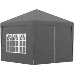 Gazebo da Giardino 3x3 m Pieghevole con 4 Pannelli Laterali Grigio - Outsunny