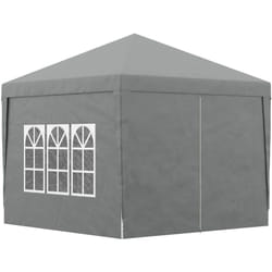 Gazebo da Giardino 3x3 m Pieghevole con 4 Pannelli Grigio Chiaro - Outsunny