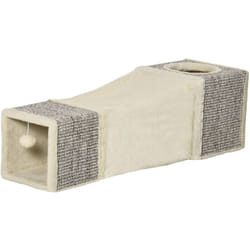 Tubo per Gatti Pieghevole con Pallina e Tiragraffi Sisal Peluche Crema - Pawhut