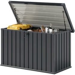 Outsunny - Baule da Giardino da 400L in Acciaio Zincato con 2 Chiavi Grigio Scuro