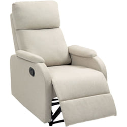 HOMCOM Poltrona Relax Reclinabile Manuale in Tessuto con Poggiapiedi Beige