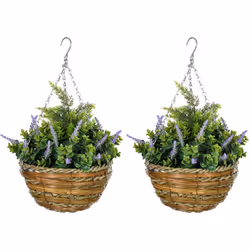 Descrizione: Regala un tocco naturale ai tuoi ambienti con un tocco di colore offerto da queste piante finte di lavanda targa ...
