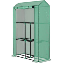 Outsunny - Serra da Esterno a 3 Livelli con Copertura in pe 100x40x150cm Verde