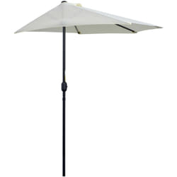 Mezzo Ombrellone da Terrazza con Apertura a Manovella 2.6x1.35 m Beige - Outsunny