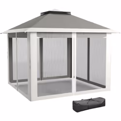 Descrizione: Rendi più funzionale e pratico il tuo giardino con questo gazebo da esterno Outsunny. Il telaio in metallo verni ...