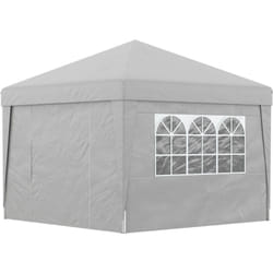 Gazebo da Giardino 3x3 m Pieghevole ad Altezza Regolabile Grigio Chiaro - Outsunny