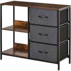 HOMCOM Cassettiera con 3 Cassetti Pieghevoli in Tessuto Ripiano MDF 80x29x71cm