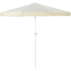 Ombrellone da Esterno a Manovella Inclinabile 2.6x2.4 m, Bianco - Outsunny