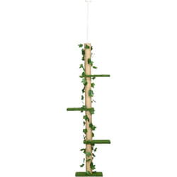 Albero Tiragraffi a Soffitto per Gatti Alto 202-242 cm Regolabile, Verde - Pawhut