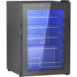 Homcom - Cantinetta Vino Frigo per 20 Bottiglie 53L Porta in Vetro Anti-UV Nero