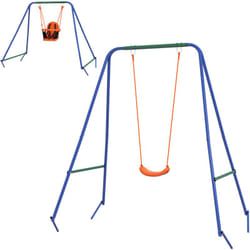 Outsunny - Altalena da Esterno 2 in 1 per Neonati e Bambini da 6 Mesi-8 Anni