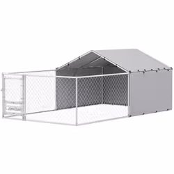 Descrizione: Metti al sicuro il tuo cane con il kennel PawHut, un rifugio spazioso di 9.2 m² con solida struttura in acciaio ...