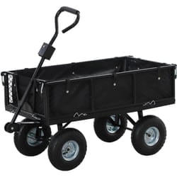 Outsunny - Carrello da Esterno con Sacca Portaoggetti e Pareti Rimovibili Nero