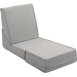 HOMCOM Poltrona da Terra in Tessuto Convertibile in Chaise Longue Grigio Chiaro