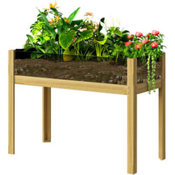 Fioriera da Esterno 118L con 2 Fori di Drenaggio in Legno 110x50x80 cm - Outsunny