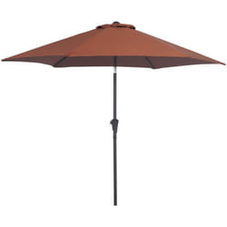 Ombrellone da Esterni a 6 Stecche Inclinabile con Manovella Nero Caffè - Outsunny