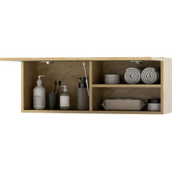 Armadietto Bagno Pensile con Anta a Ribalta e Ripiani, 80x25x30cm - Homcom